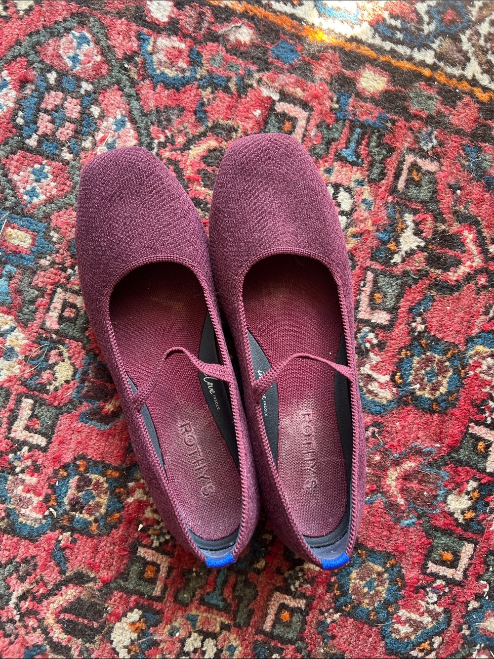 Rothy's The Max Square Mary Jane in burgundy